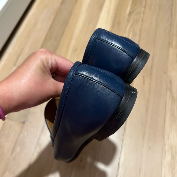 Gucci Woman’s Malaga Kid Leather Jordaan Loafers in Blue Agata Size 38/ US 8 - Picture 10 of 12